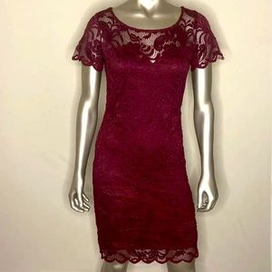 Burgundy lace dress